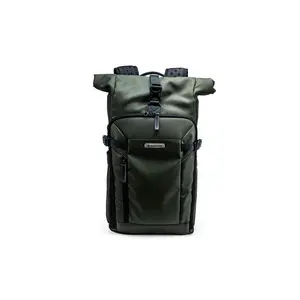 Vanguard VEO SELECT 39RBM Camera Backpack – Green, Roll-Top Design, Front-Opening, Multi-Access, 9.7" Tablet Storage, Tripod Carry