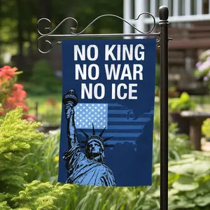 No King No War No ICE Garden Flag – Political Protest Yard Flag, Patriotic Statement Outdoor Decor, Activism Banner for Home & Lawn