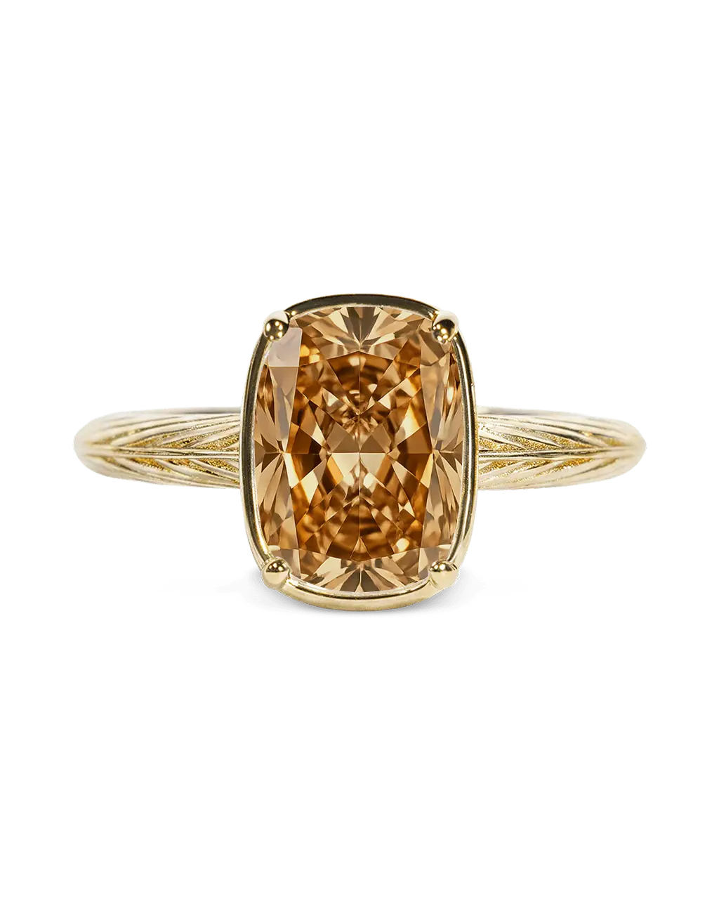 Sterling Silver Mini Champagne Elongated Cushion Ring