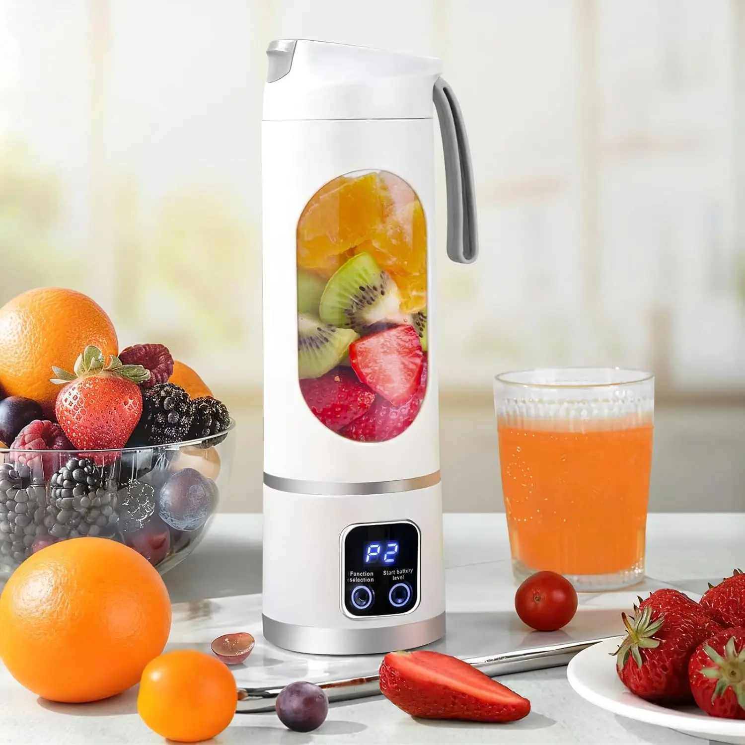 Mini Juicer Blender– 2-in-1 Ice Crusher & Smoothie Maker ,Compact Multifunction Blender, USB Rechargeable High-Speed Blender for Liquid Diets, Fresh Juice, Shakes, Baby Food  Great for Home, Office, Dorm, and Back-to-School Gifts cup portable vegetable