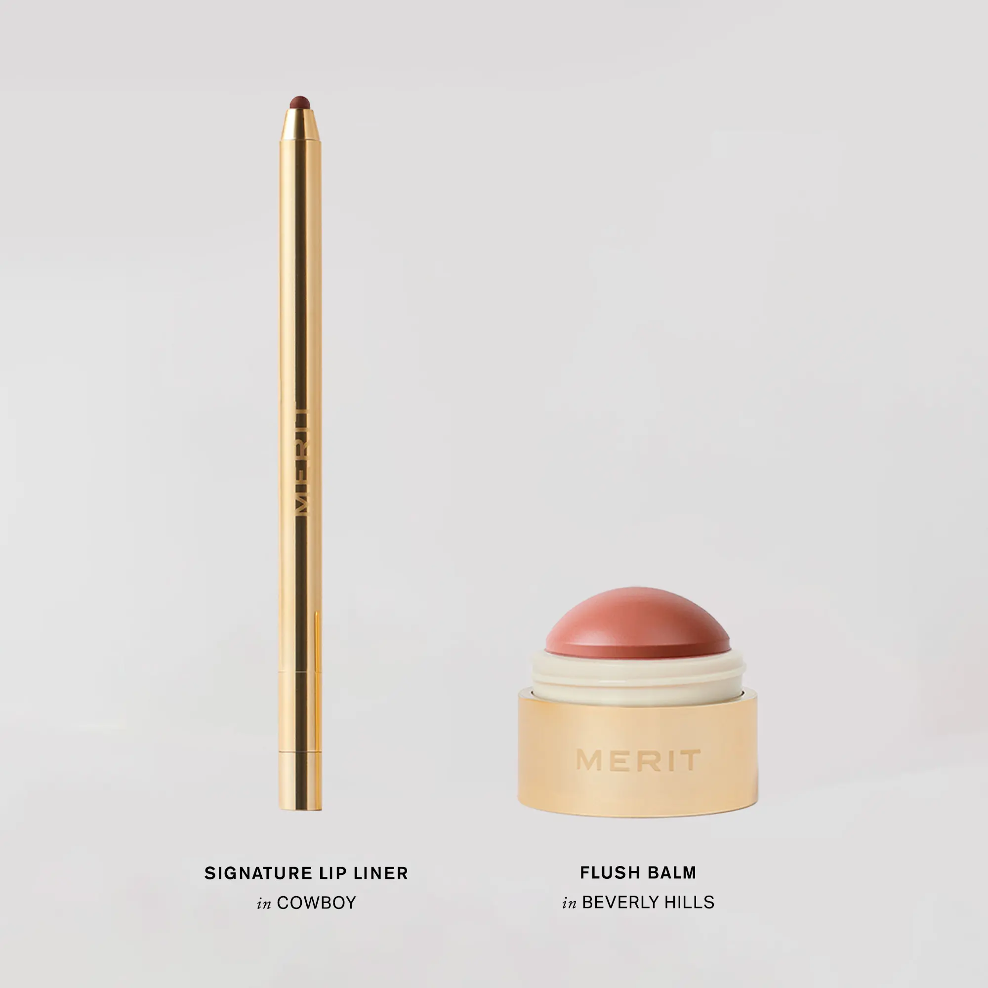 MERIT The Brown Pink Set - Lip Liner & Blush Duo