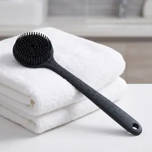 Dual-Sided Silicone Bath Brush with Non-Slip Grip, Deep Cleansing & Skin Massage Back Scrubber, One-Piece Mold Hygienic Design for Shower, Suitable for All Skin Types & Ages-YY0