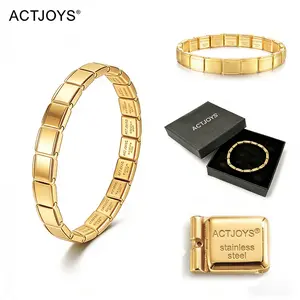 ACTJOYS Italian-Style Charm Bracelet — Y2K DIY Modular Jewelry — 316L Surgical Steel & Pinch-Free Gold