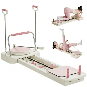 Portable Pilates Equipment Board, Split & Foldable Design, Portable Home Gym, Resistance Bands, Balance Board for Women's Full Body & Core Training outdoorfun