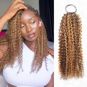 QVR #P4/27 Crochet Hair Small Kinky Curly Machine Made Feather Human Hair Extension TikTokShopBlackFriday