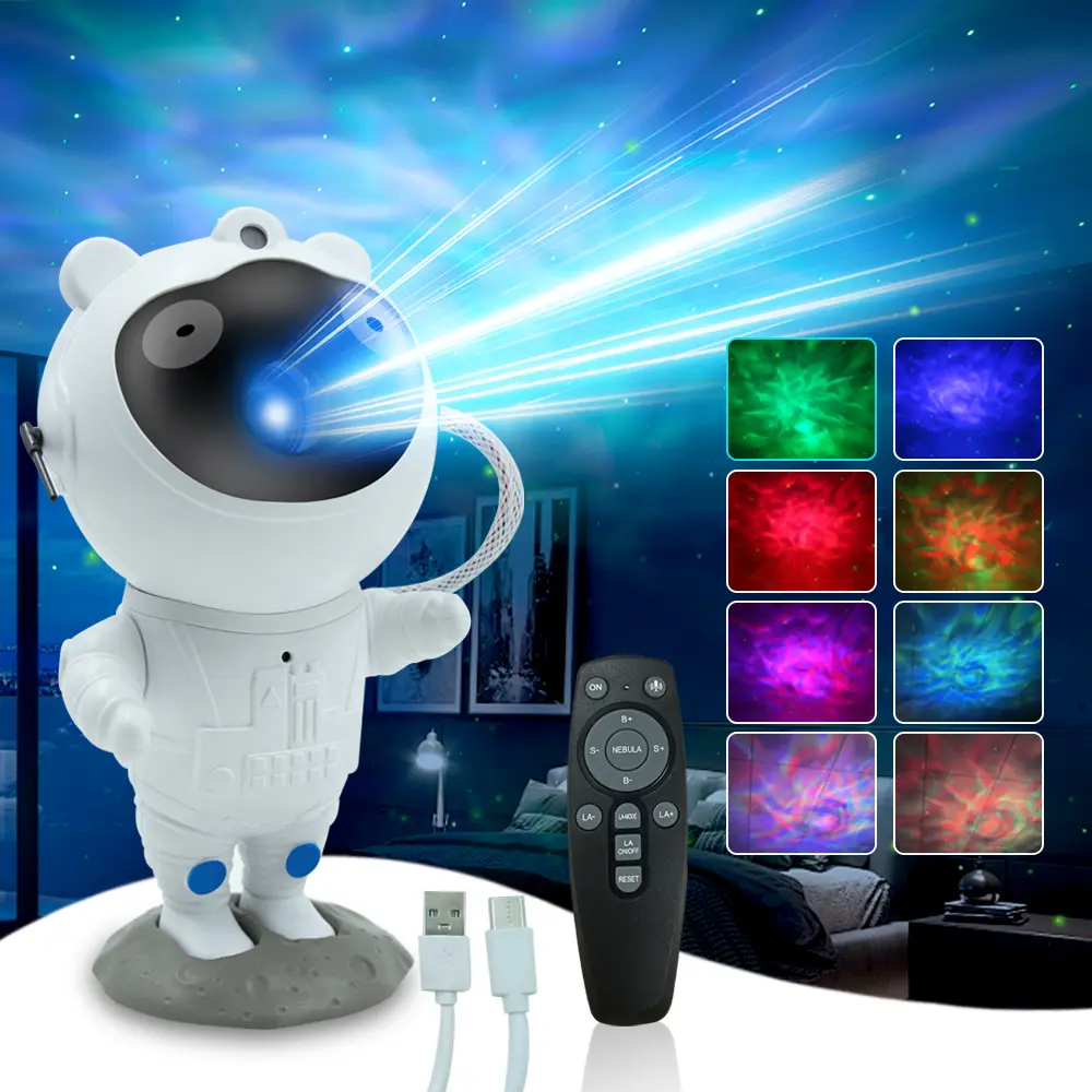 New Bluetooth Astronaut Galaxy Projector Light - Electronic Lights with Decorative Ambient Lamp, Music Speaker, USB Plug-in for Bedroom Holiday Decor