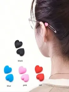 Cute Heart Shaped Silicone Glasses Holder, Anti-slip Glasses Holder, Fashion Eyewear Accessories for Women & Girls