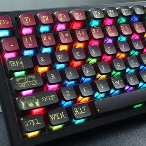 Zodiac Fortune SA Profile Pudding Side-Glow PBT Dye-Sub Keycaps for Magnetic Switch Mechanical Keyboards, Universal Keyboard Keycap Set, Keycaps Only Keyboard Accessory