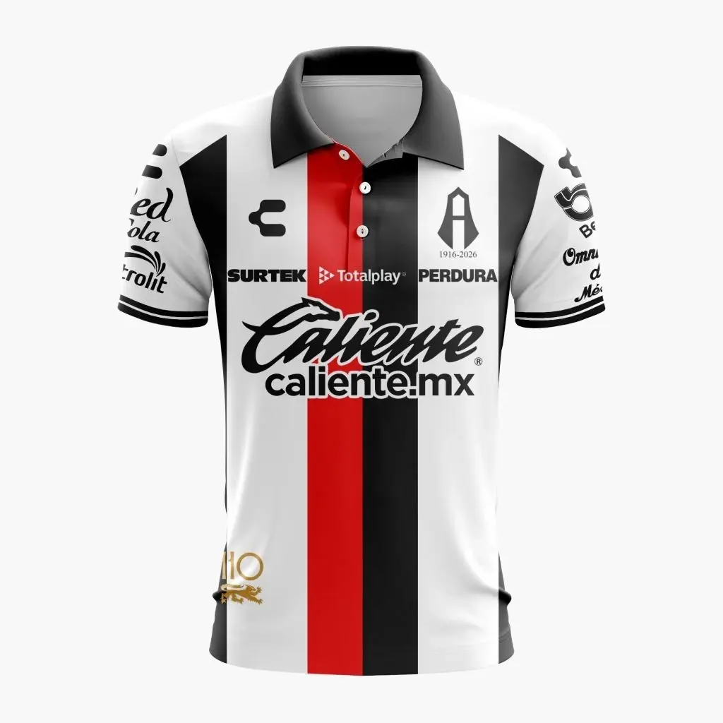 LIGA MX Atlas F.C Personalized 2026-27 Away Polo Shirt, Custom Name Soccer Polo, Atlas FC Away Polo