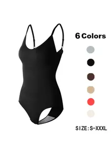 Seamless Suspenders Briefs Design One-Piece Corset Skinny Jumpsuit for Woman