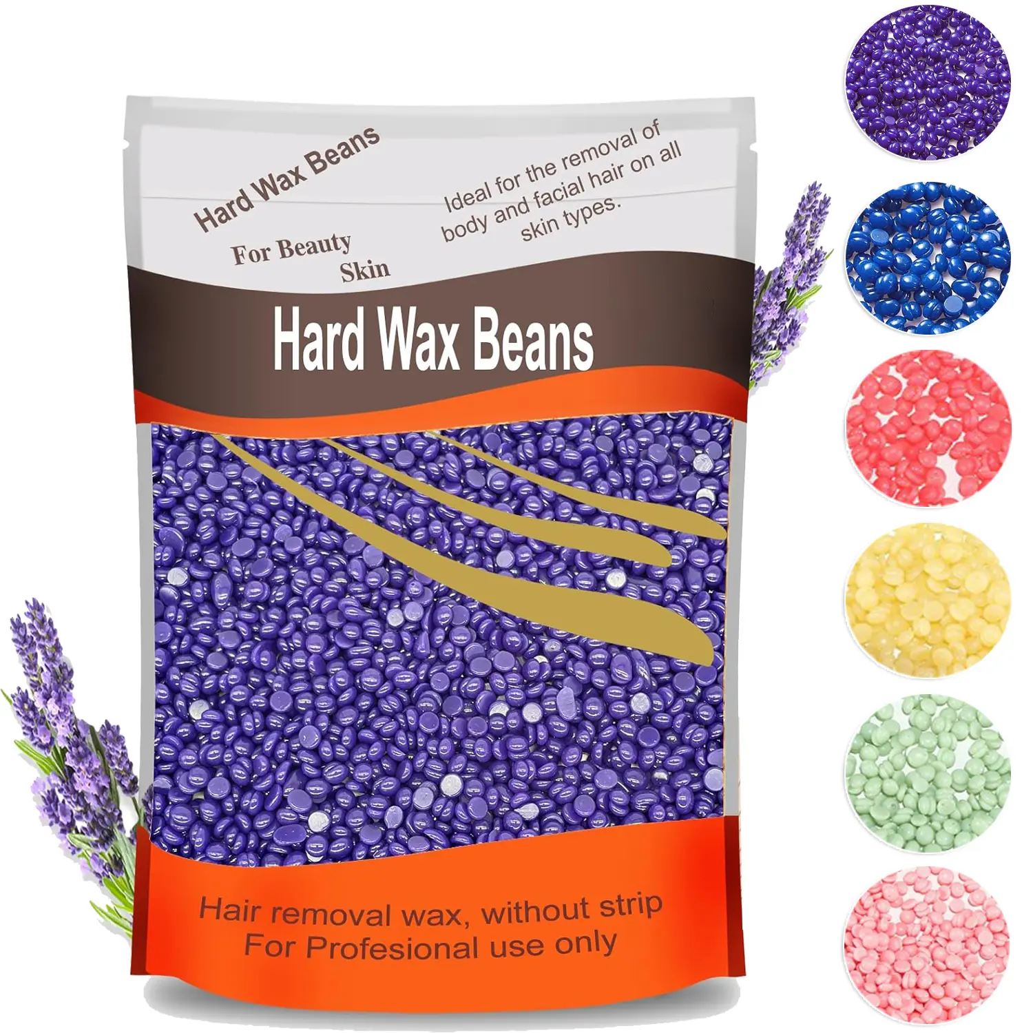 Wax Beads Bulk, 300g Depilatory Painless Wax Beans Quick Hair Removal for Body Skin, Long Lasting for Back, Chest, Leg, At Home Waxing Choice