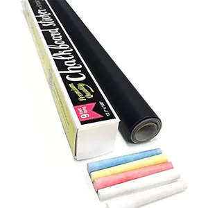 Chalkboard Peel and Stick Paper 9  roll (108 inches) + (5) Color Chalk Included - by