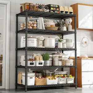 Raybee Furniture Wire Shelving, Metal Shelves for Storage, Adjustable Heavy Duty Storage Rack Pantry Shelf Kitchen Shelving
