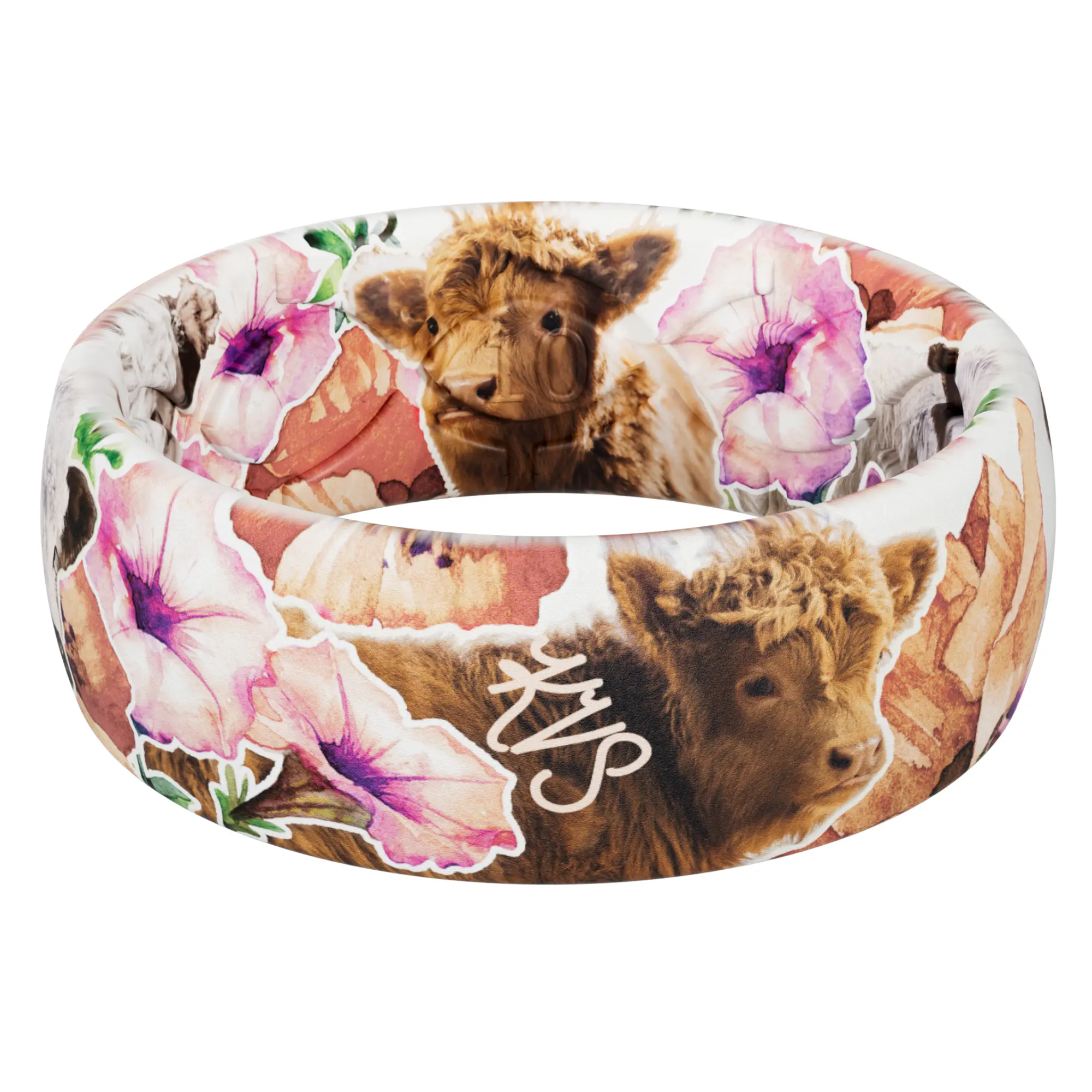 Groove Life Katie Van Slyke Ring, Breathable Women's Silicone Wedding Band, Outdoor-Inspired Patterned Rings, Flexible Rubber Band, Safe Breakaway Design Built for Work, Gym, Travel & Everyday Wear, Poppy & Petunia Ring