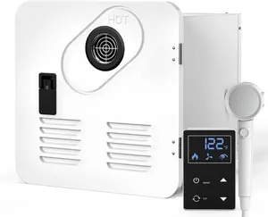 Jocoevol 55,000 BTU RV Tankless Water Heater, High Altitude Available, 12V, CSA Certificated, Instant Shower with 15 x 15 inches White Door and Multi-function Controller, Ideal for RVers' Family Use