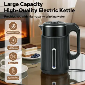 Heamantol 1.7L Electric Kettle - Double Wall Stainless Steel, BPA-Free, Fast Boil, Auto Shutoff Kitchen Household Products Thermo Pot