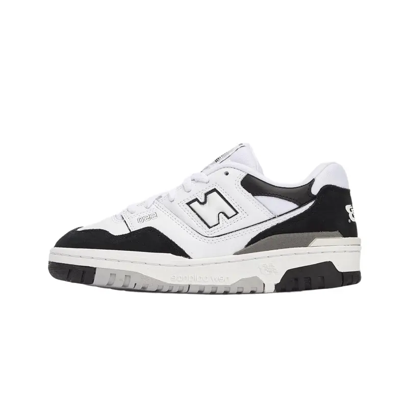 NEW BALANCE 550 Women's Leather Athletic Everyday Footwear in White Black Rain Cloud - Lightweight, Sporty Style for Daily Wear, Athletic Everyday Sneaker, Lightweight Sporty Sneakers, Fashion Sports Sneakers