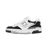 NEW BALANCE 550 Women's Classic Leather Breathable Cushioned Trainers - White Black Rain Cloud, Rubber Sole, Lightweight Sporty Trending Women's Shoes for Daily Wear