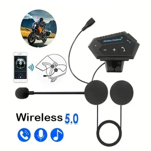 EOWULFROST Wireless Motorcycle Helmet Headphone, BT5.0 Motorcycle Helmet Headset, Wireless Stereo Noise Cancelling Headset with Mic
