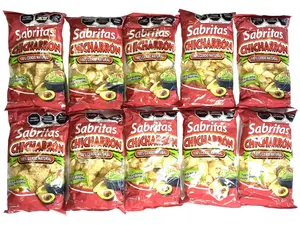 10 - PK Sabritas Chicharron - 100% Pork Cracklings - 30 GRAMS PER BAG - SABRITAS MEXICANAS - PAPITAS MEXICANAS - MEXICAN CHIPS