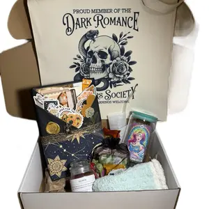 Spicy Blind Date with a Book Deluxe Box with Candle, Cup and Tote, Personalized Mystery Romance Bundle, Curated Romantic Adventure Gift Bag for Readers Featuring Open Door Smex Scene