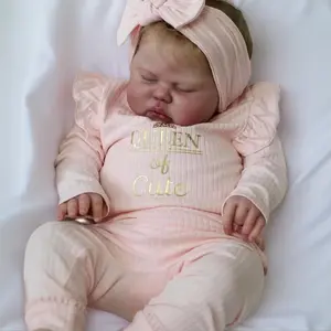 24 Inch Realistic Reborn Girl Doll with Complete Set, Soft Touch Hand-Planted Golden Curly Hair & 3D Skin Details – Lifelike Companion Toy for Kids & Collection, Perfect Christmas, Birthday & Easter Gift