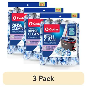 (3 pack) O-Cedar RinseClean Deep Clean Spin Mop Head Replacement