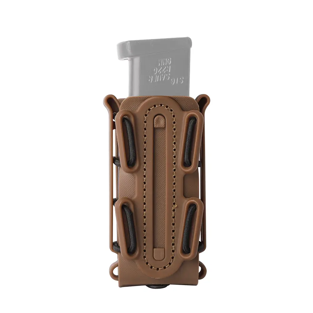 KRYDEX Tactical Magazine Pouch, Tall Soft Shell Durable Nylon Carrier with Flare Sides for 9mm & .45 Mags - Tactical Equipment for 1.75" Belts, 2.35 Inch, Maximum Belt Size 1.75", Quick Drying