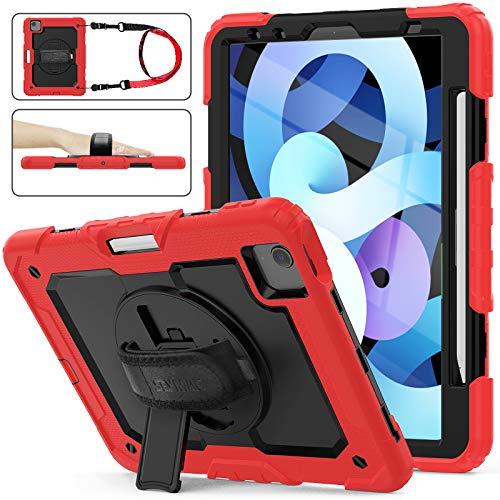 Stock Case for iPad Air 8 7 6-11/13 inch M4 2026/iPad(A19) 12th/(A16) 11th 2025/10th Generation Case/mini 7 (A17 Pro)/6/iPad Pro 11/13 inch M5-M4 2024 Shockproof Heavy Duty Case with Screen Protector Pencil Holder Rotating Stand Hand Strap Shoulder Strap