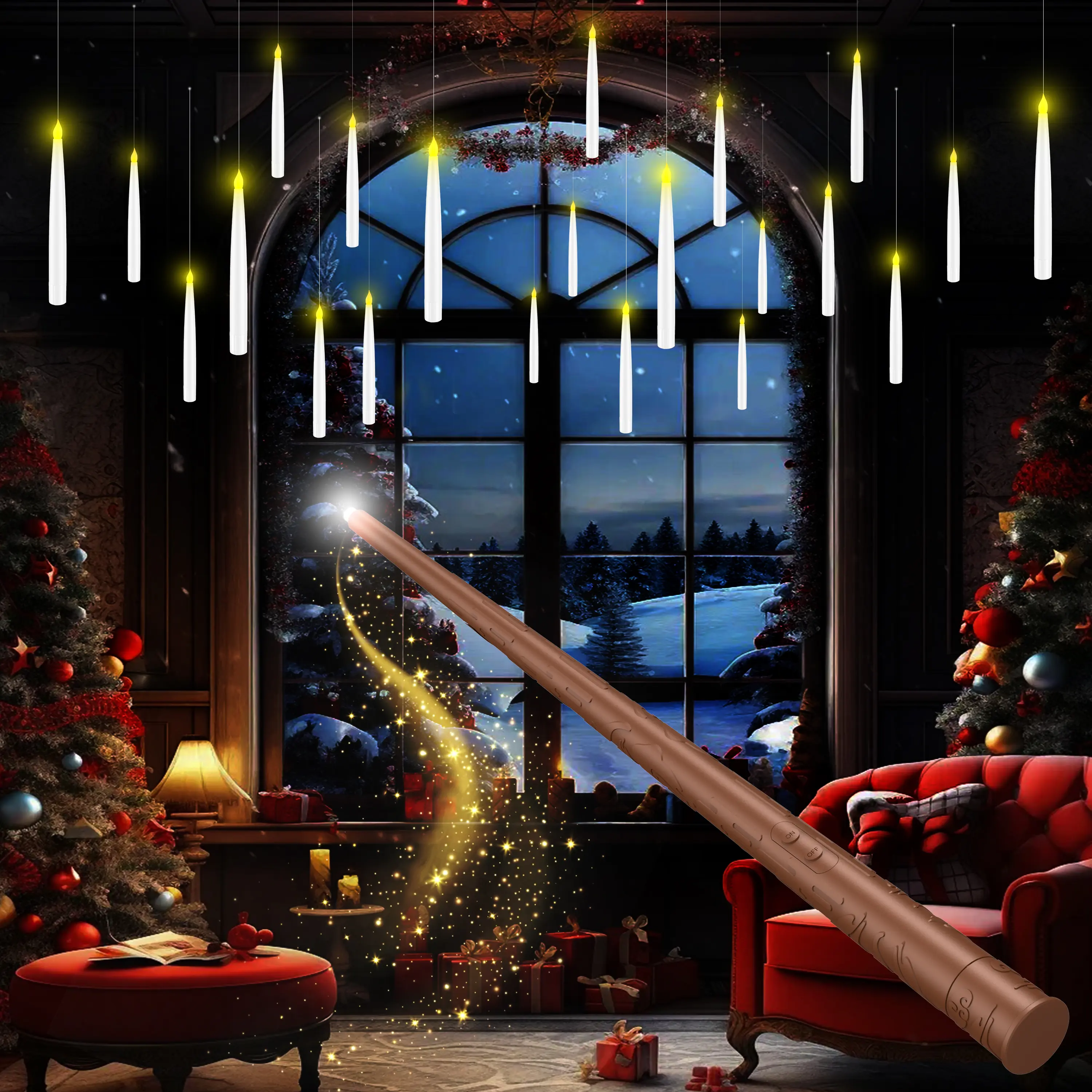 Floating LED Flameless Candles with Remote for Valentine's Day, Christmas & Halloween – 6.6" Battery Operated Flickering Candles for Home and Party Decor