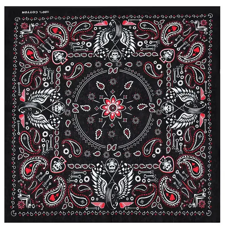100% Cotton Flying Tire Print Square Headband, Fashion Bandana Pattern Hair Accessory for Daily Wear, Square Headbands, Bandana Pattern Headbands