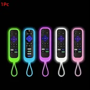 1pc Remote Controls Cover fits for Roku TV | Roku Express 4K+ Hisense Roku | Onn Roku | Silicone Protective Controller Sleeve Universal for Roku Remote Cover withGlow in The Dark Makes it Easy to find