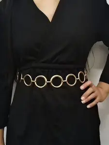 Instagram-style metal ring waist chain, fashionable and simple body chain, women's dress accessory, belt chain.