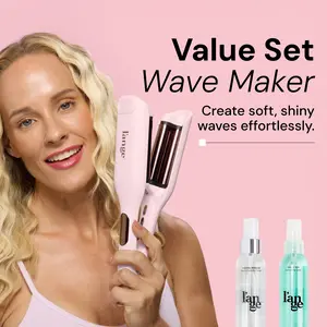 L'ANGE HAIR - Wave Maker Value Set - SculptWaver Titanium Deep Wave Crimper, Thermal Magique Heat & Humidity Tamer, & Salt + Séa Texturizing Spray