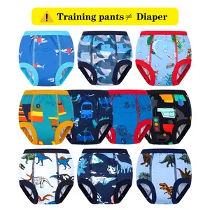 BIG ELEPHANT Pack of 10 Boys' Training Pants – Comfortable and Moisture-Absorbing 100% Cotton Underwear