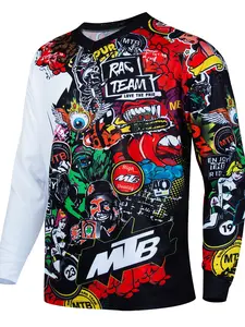 MTB New Long Sleeve Sports Shirt Downhill Jersey Enduro Motocross Shirt Polera Mtb Jersey Mountain Bike DH Quick Drying T-Shirt Training Shirt Sports Top