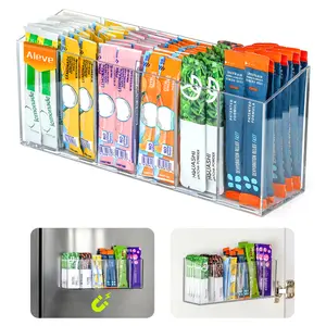 Magnetic&Adhesive Water Packet Holder for Refrigerator - Wall Mountable Drink Mix Organizer - Versatile Pantry&Cabinet Storage Bin for WaterTok Flavor Packets, Tea Bags & Fitness Supplements.6 Compartment Water Flavor Packet Holder #SummerVibes