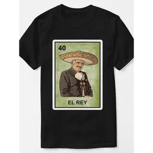 Cotton Men's Cotton T-Shirt with Poker Portrait Print, Casual Crew Neck Short Sleeve Tee