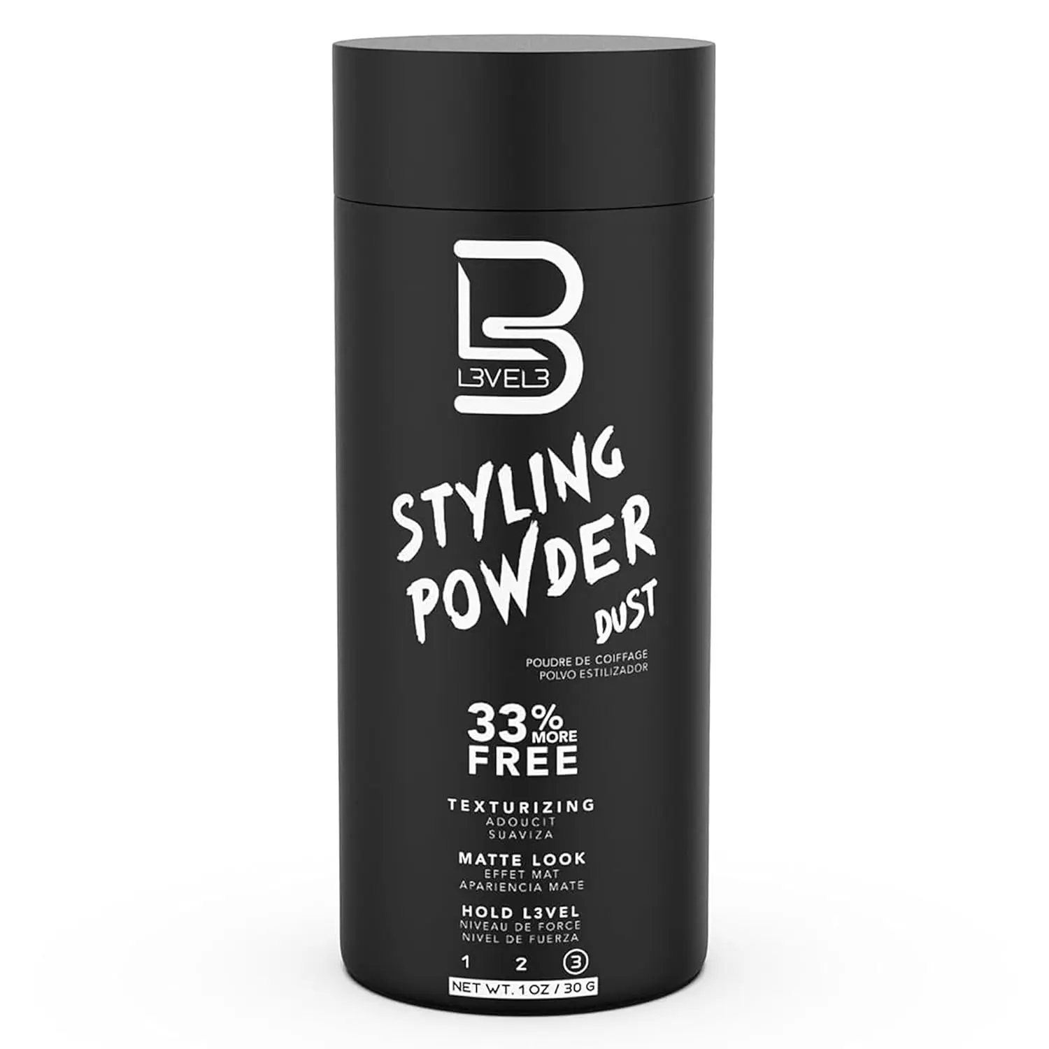 L3VEL3 Styling Powder - Hair Products for Men, Volumizing Texture Powder with Matte Finish, Oil Control for Fine Hair, Single Item Shaker Bottle - 1 oz, Medium Hold, Voluminous Hair