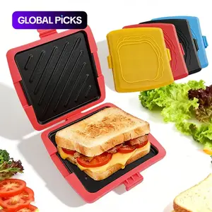 New Microwave Sandwich Tray Kitchen Tool, Food Grade Silicone, Quick Even Cooking, Baked Cheese, Steak, Chicken Wings, Sausage, Dishwasher Safe