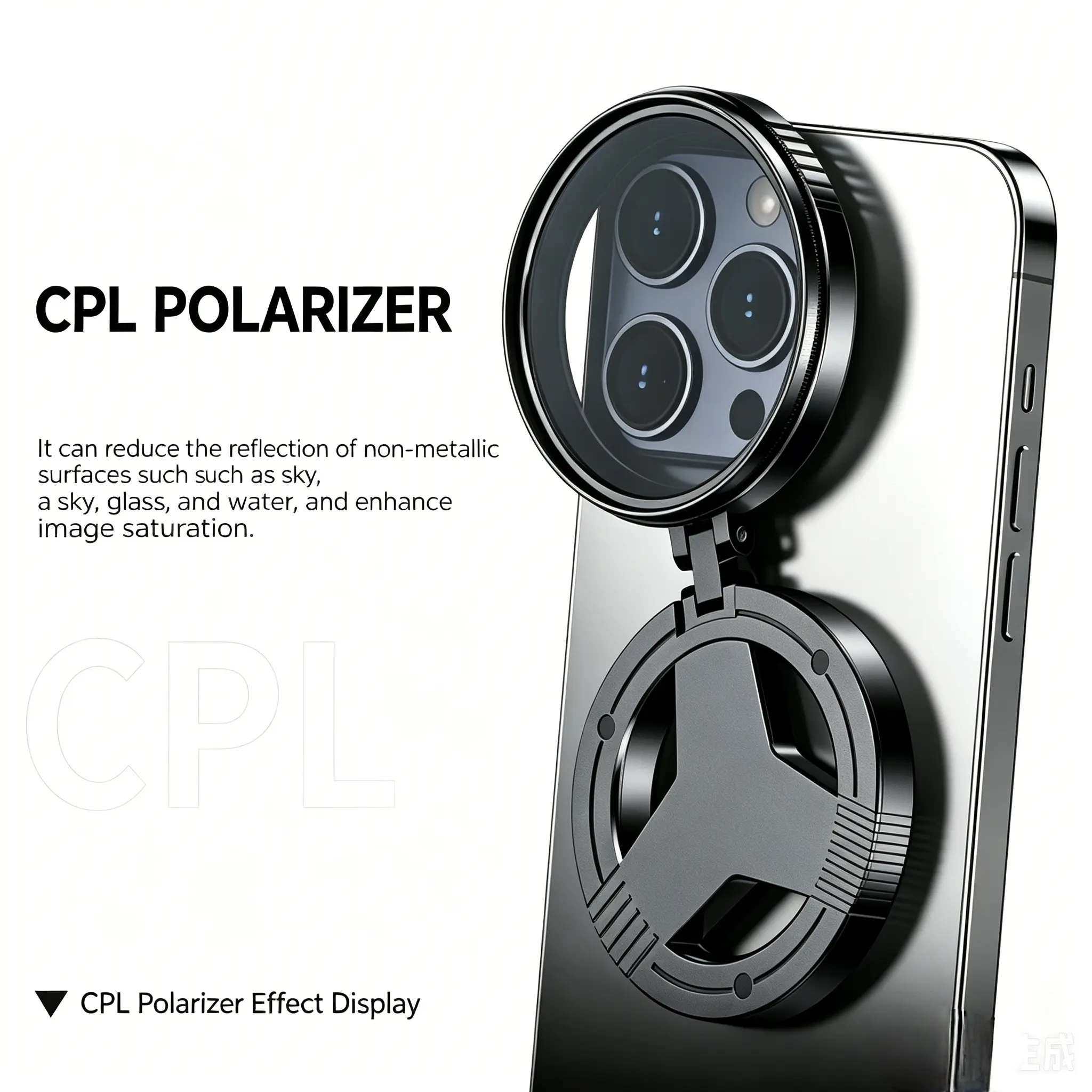 52mm CPL Filter for Phone Lens, Clip-onPolarizer Filter, Eliminate stray light and reflections CPL Phone Camera LensOptical Lens for Most Smartphones, Clip-onDesign CPL Filter for Cellphone