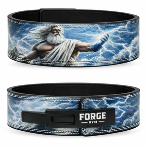 FORGE GYM Zeus Lever Weight Lifting Belt – 10mm Premium Leather Powerlifting Belt with Steel Lever Buckle for Squats & Deadlifts