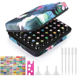 Essential Oil Storage,Lotus 56 Bottles Essential Oil Case Shockproof,  and Durable, Holding 5/10/15 ml Bottles, Essential Oils Travel Case for  Oils,Doterra Containers