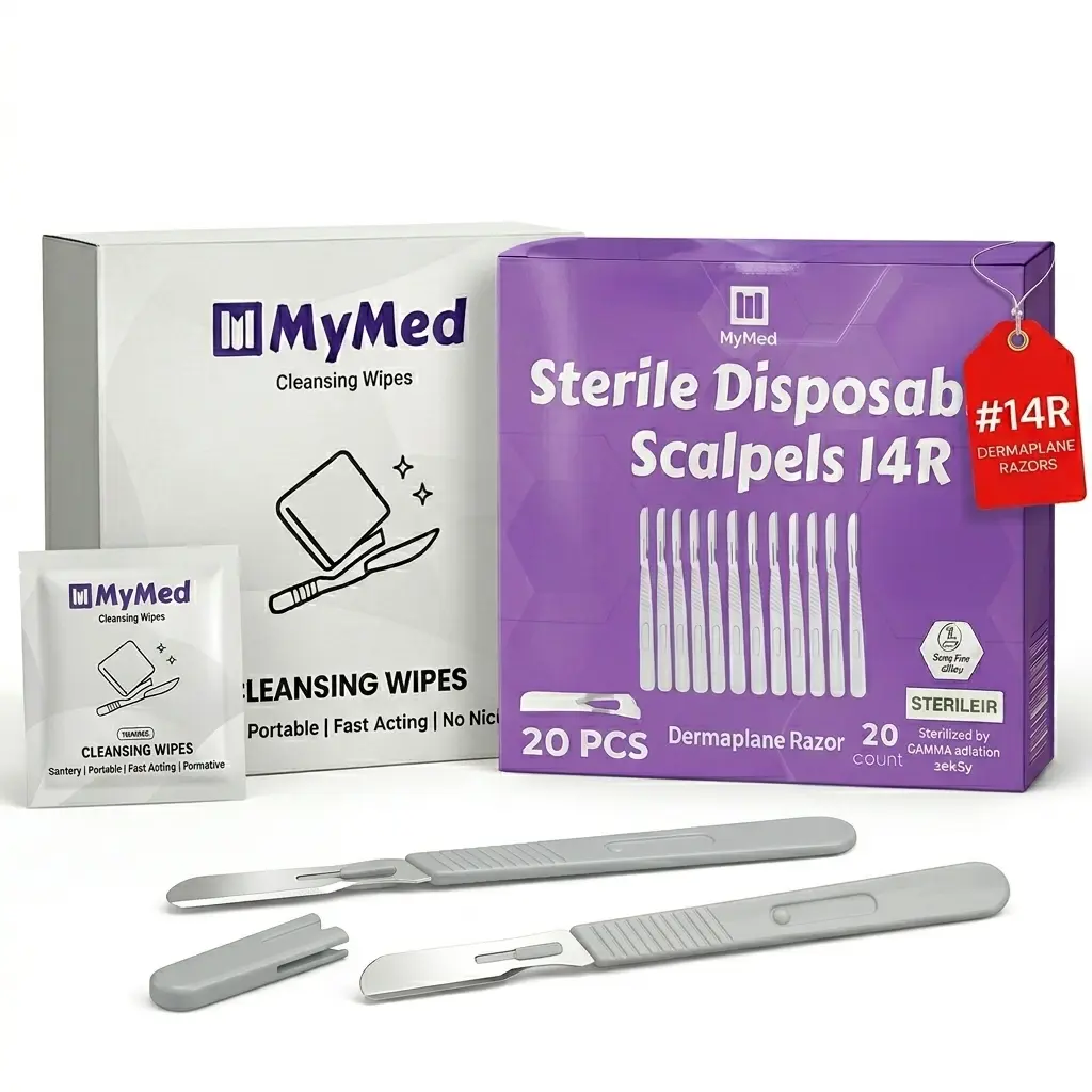 Dermaplane Essentials Kit – Disposable Razors + Individually Wrapped Dermplane Razor Cleaning Pads