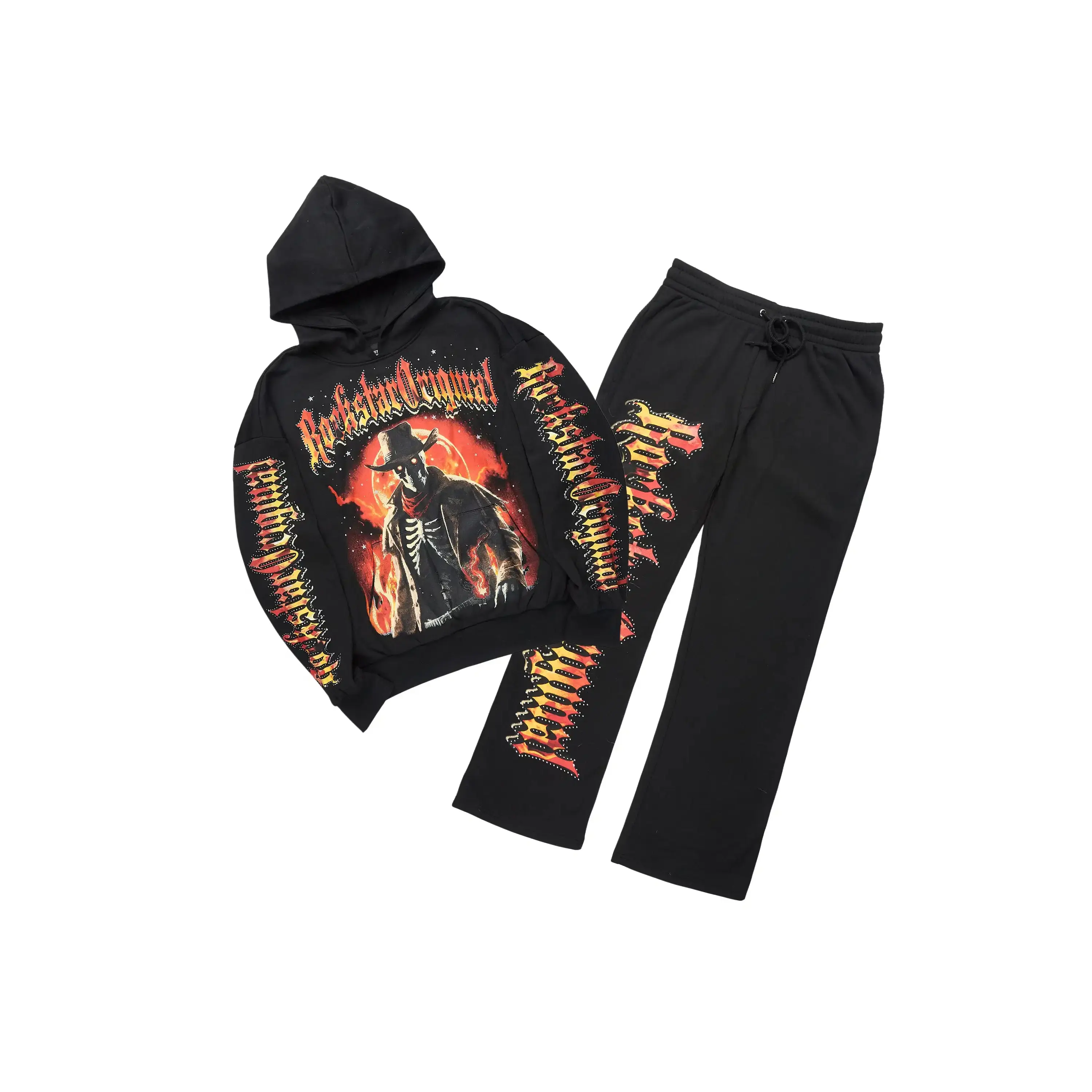 Lexx Black Hoodie/Baggy Pant Track Set