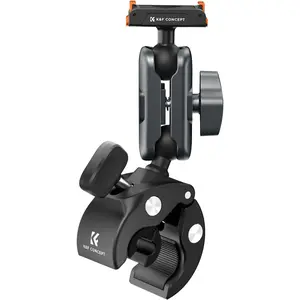 K&F CONCEPT Super Clamp Camera Mount with 360 °   Dual Ball Head, Bike/Motorcycle Handlebar Tube Mount Quick Release Compatible with Action 5 Pro/4/3