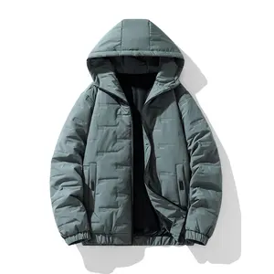 Men's winter warm jacket with zipper, regular fit, made of polyester fiber, easy to machine wash, suitable for cold weather, casual style. Waterproof Windproof Outerwear Menswear