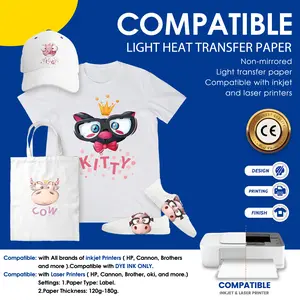AKEYDIY Iron-on Transfer Paper for T-shirts- Printable Heat Transfer Vinyl 8.27 x 11.69 inches -10 sheets Wash-Resistant Paper for Inkjet Printers  Heat Transfer Paper