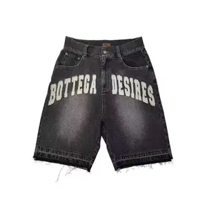 New European and American Summer Vintage Washed Hip-Hop Patch Embroidery Unisex Casual Loose Denim Shorts