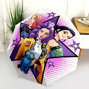 1 PC Automatic Folding - K-pop Hunter-X Gift Pattern, Portable & Foldable Design with 8 Ribs, Christmas Decorations,Casual Outdoor Accessory, Halloween and Christmas Birthday Gifts, Lightweight Foldable Umbrella #TOP PICKS